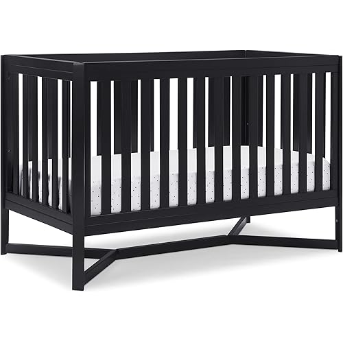 Delta Children Tribeca 4-in-1 Baby Convertible Crib, Midnight Grey