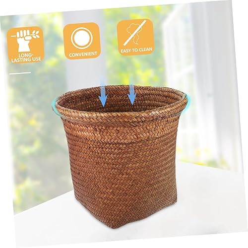 Miniatura 3 de HOOTNEE Cesta de almacenamiento de mimbre para papas y cebollas, cesta de lavandería, cesta de basura rosa, soporte para brochas de maquillaje,