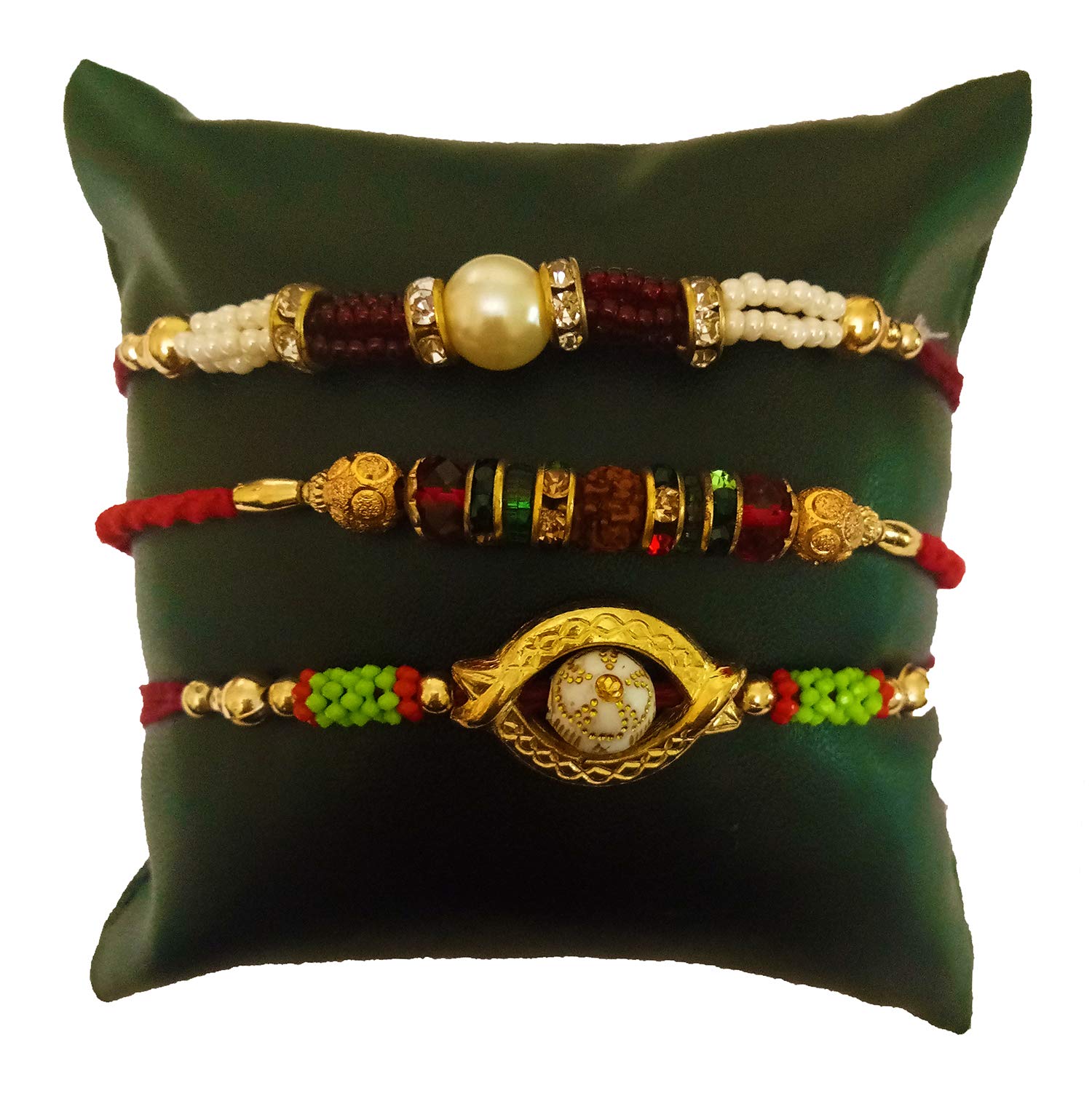 DMS RETAIL Set of 3 Pearl Beads and Rudraksh Rakhi for Brother with Roli Chawal (B07G4GSF8K) Amazon Price History, Amazon Price Tracker