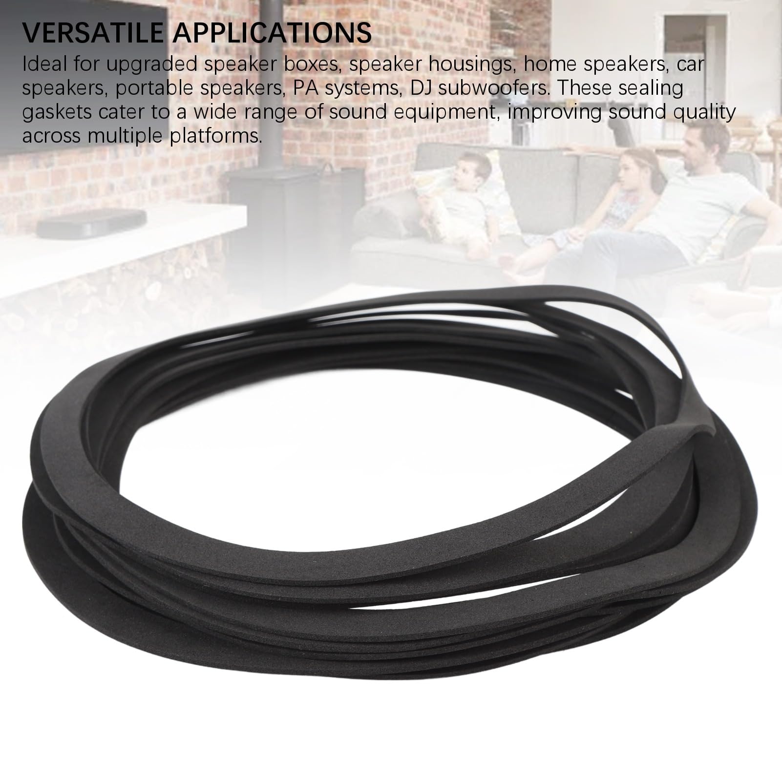 banapoy Junta Sellado Altavoz 10 Piezas, Anillo Sellado Antideslizante Reducción Ruido Prueba Golpes EVA 200 Mm Diámetro Exterior para Cajas Altavoces, Sistemas PA para Hogar Coche