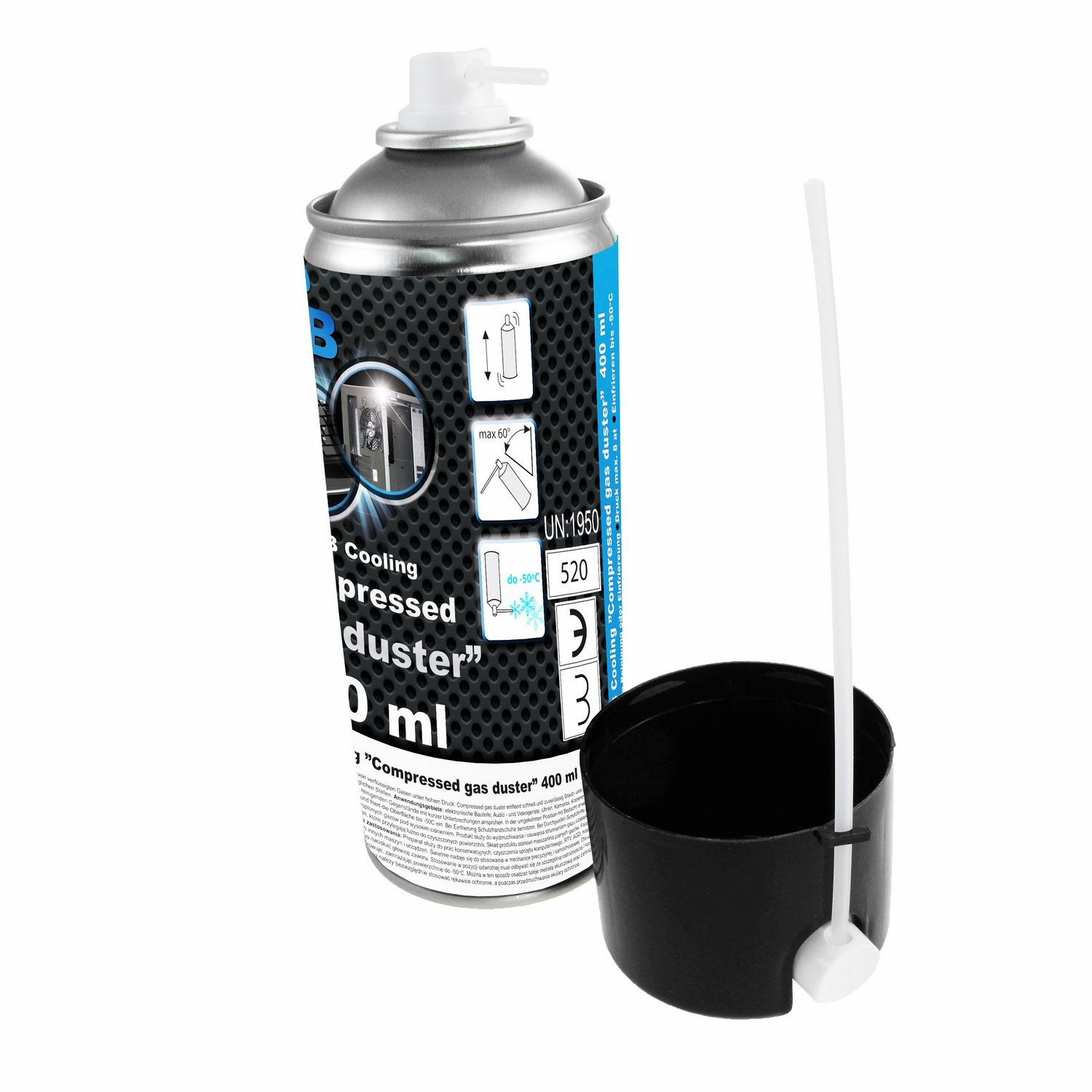 10 x AAB Compressed Gas Duster 400ml - Aerozol Czyszczący, Sprężone Powietrze do Wyposażenia Komputerowego, Puszka, Spray do Odkurzania Komputera, Klawiatury, Laptopa, Sprzętu Biurowego, PC