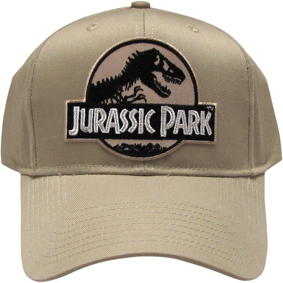 Project T Jurassic Park Movie Logo Desert Sci fi Patch Khaki Snapback Cap Hat