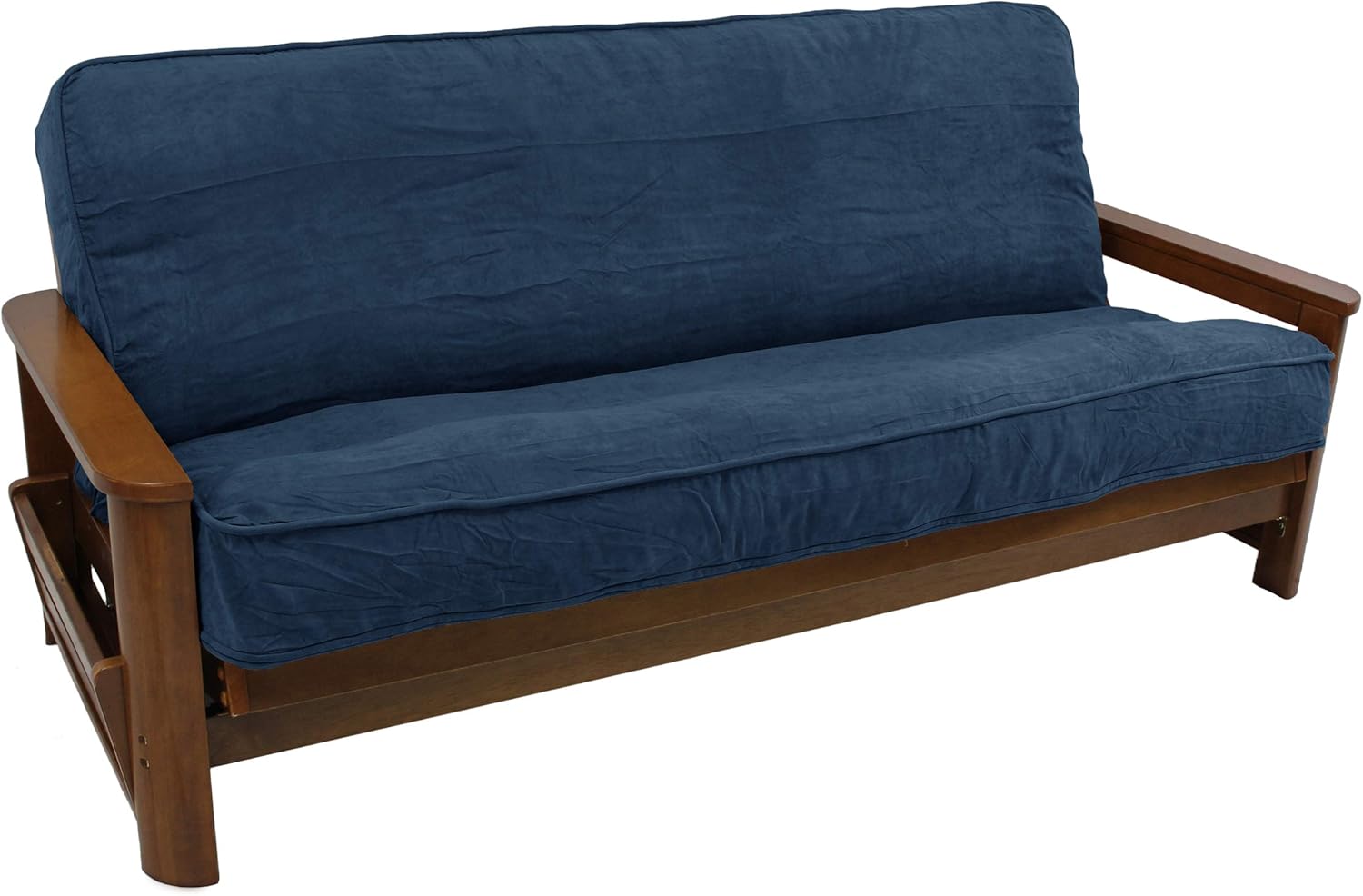 Blazing Needles Indigo Microsuede Full Futon Cover - Double Corded 8-9 Inch, Durable Protection & Style