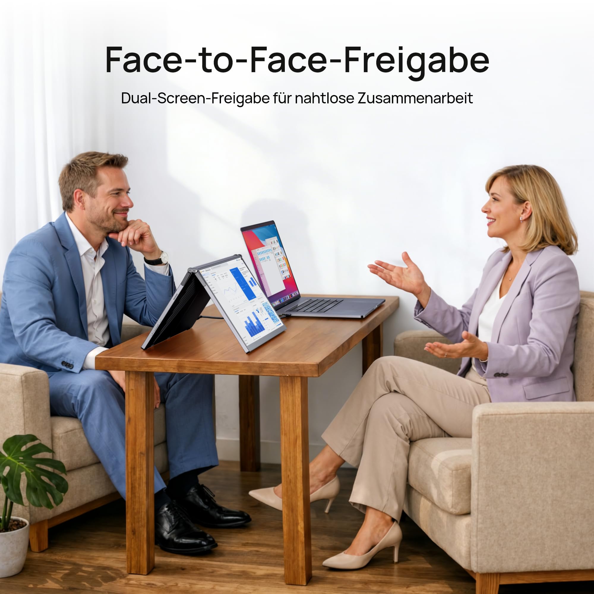 ARZOPA 15,6" Dual Portable Monitor, Faltbar FHD Tragbarer Monitor für Laptops, 100% sRGB IPS Doppelbildschirm-Erweiterer, USB-C & HDMI, Verstellbarer Ständer, für Mac PC Windows Gaming Büro Reise-E1