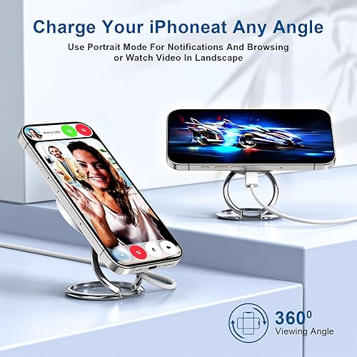 Miniatura 3 de Estación de carga 3 en 1 para múltiples dispositivos Apple, soporte de cargador inalámbrico de viaje plegable para iPhone 16, 15, 14, 13 Pro Max,