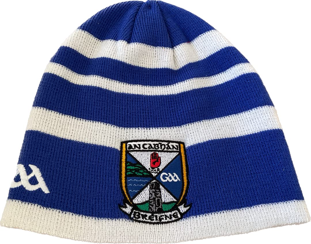 CAVAN Official GAA Ireland County Blue and White Hoop Style Beanie hat very rare limited Stock