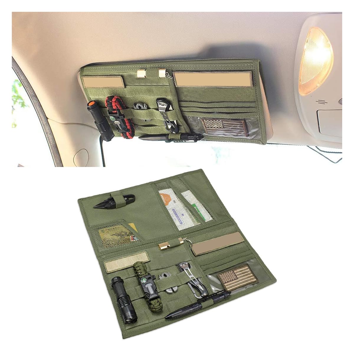 Amazon.com: Tactical Molle Car Sun Visor Organizer, Large Molle