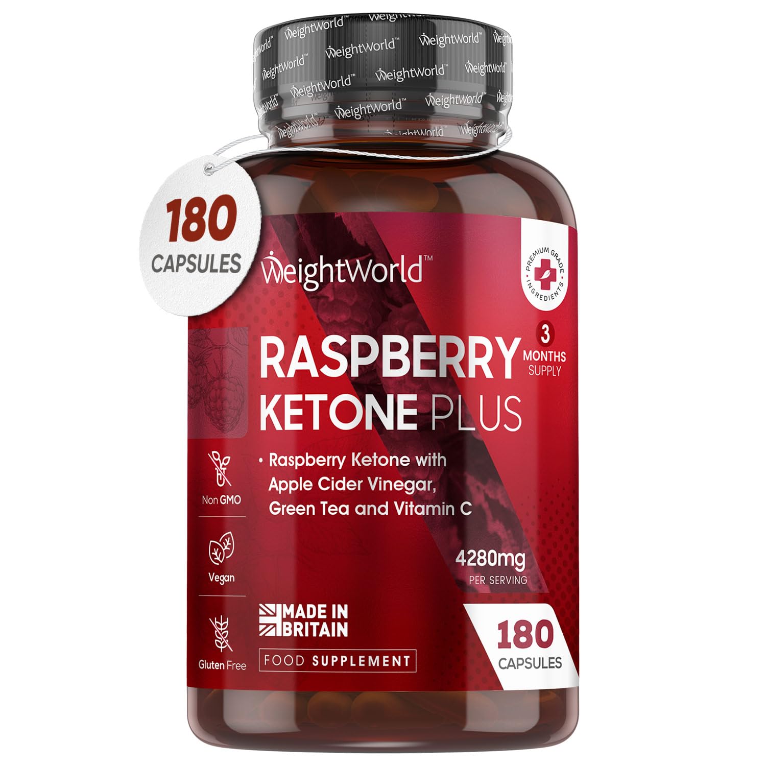 Buy Raspberry Ketone Plus 160mg (3200mg as 201) 3 Months Supply