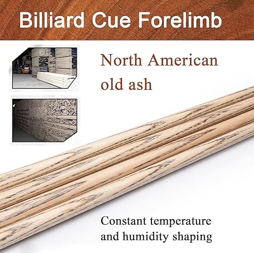 Miniatura 3 de Tacos de billar profesionales Estructura de barra pasante integrada, taco de billar de cabeza media de 0.394 in, ocho bolas negras, múltiples