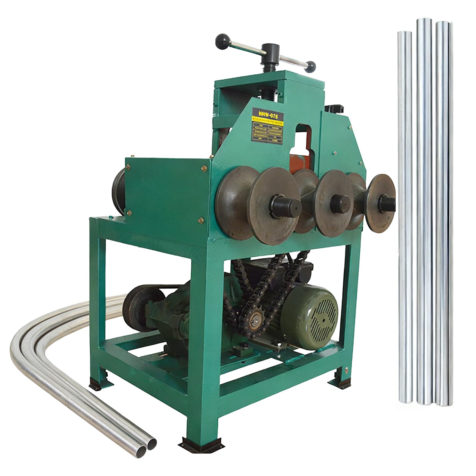 INTBUYING Electric Pipe Tube Bender Roller Machine Steel Bar Tube Bender 1.5KW/2HP Square/Round Pipe Bending Machine Multi-Function Pipe Bending