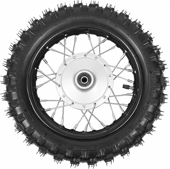 Front Rear Wheel Pair Set For HondaCRF50 XR50 BBR KLX Dirt Bikes 2.50-10 Front Rear Tire Rim Drum Brake with Chain & Plate (2.50-10 Front Rear Tire Rim Wheels ) 16'' x 3'' x 3''