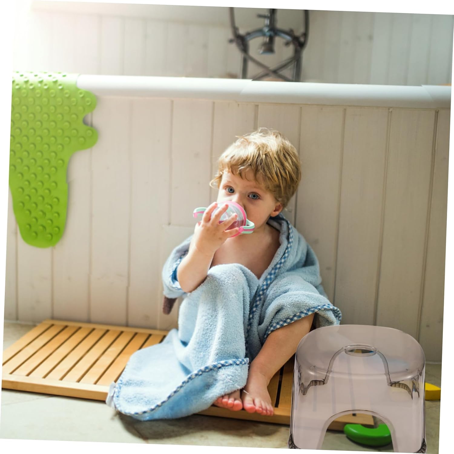 2pcs Step Stool for Boys and Girls Plastic Household Stool Sturdy Skid-Resistant for Bathroom Living Room