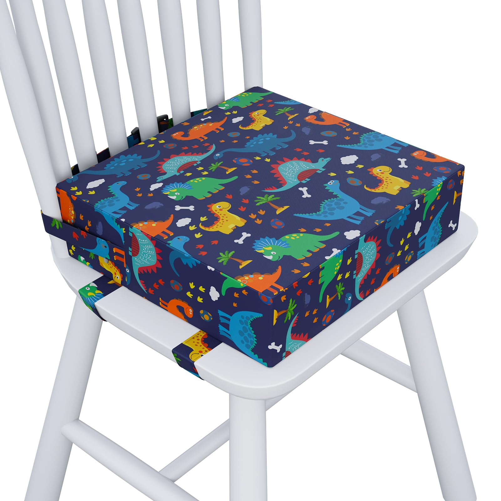 Capslpad Sitzerhöhung Stuhl Kind 32x32x10cm Tragbare Kindersitzerhöhung Rutschfestes Sitzerhöhung Stuhl Abnehmbar Waschbar Sitzkissen Kinder mit 3 Sicherheits Schnalle für Zuhause Unterwegs Blauer