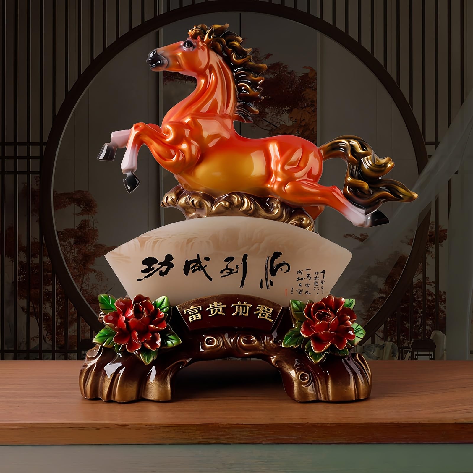 Statuetta di cavallo Feng Shui, statua in stile cinese per Capodanno lunare 2026, ideale per la decorazione della casa o dell'ufficio, ottimo regalo per nuovi inizi