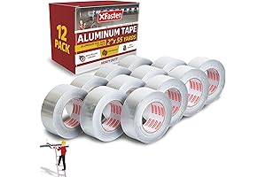 XFasten Aluminum Foil Tape for Ductwork 2 Inch x 55 Yards 12-Pack...