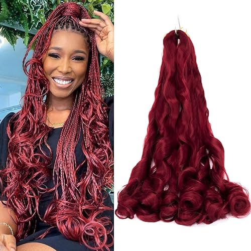 Miniatura 1 de 8 paquetes de cabello rizado francés trenzado de 24 pulgadas, ondulado, suelto, espiral, rizado, de ganchillo para mujeres negras, cabello trenzado