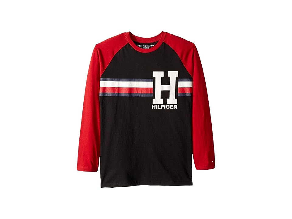 

Tommy Hilfiger Kids Matt Long Sleeve Crew Neck Raglan (Big Kids) (Tommy Black) Boy's Clothing
