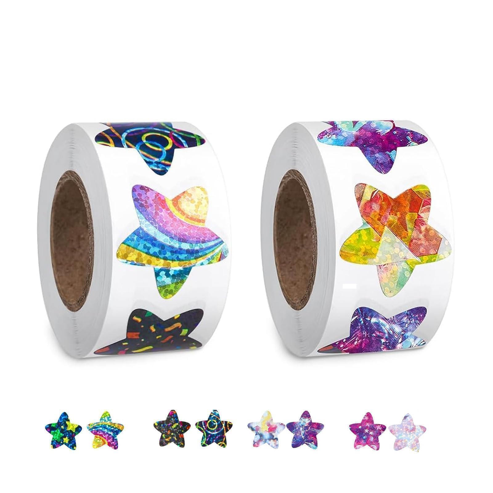 Noneoyno 1000Pcs Shiny Reward Stickers, Star Sticker, Stickers For Children, Self Adhesive Shiny Reward Stickers, For Children Teachers Classroom, 2.5Cm