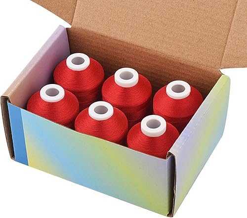 Miniatura 9 de Simthread 6 hilos de bordado de poliéster blanco a máquina, 3,280.8 ft (1100 yardas) para hermano, babylock, Janome, Pfaff, Singer, Bernina y otras