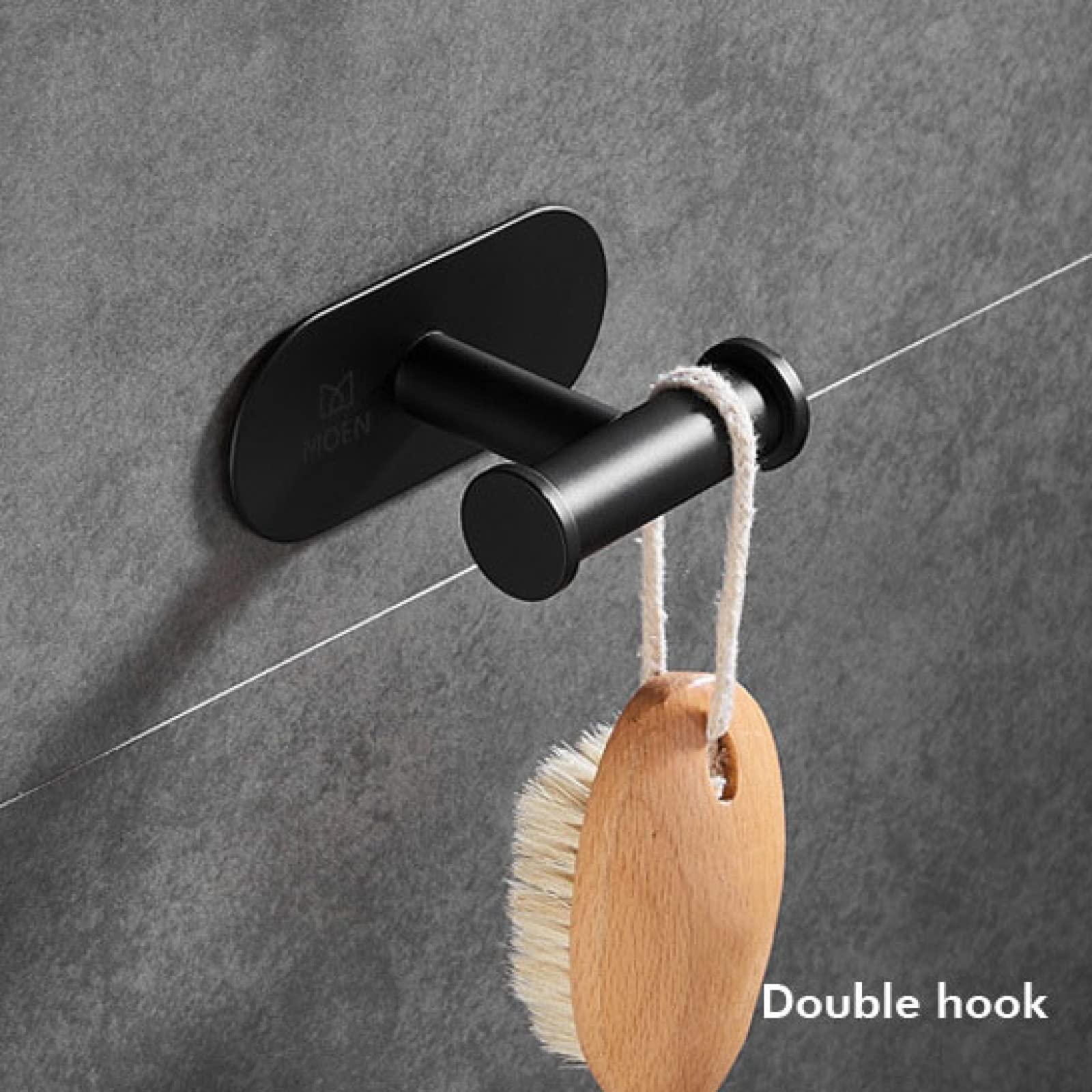 Toallero De Aro Negro Sin Taladrar para Baño Y Cocina, Base Redonda, 40 Cm.(40 Cm)