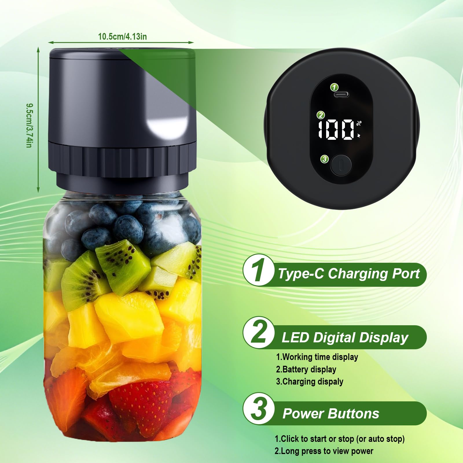 Macchina Sottovuoto Alimenti Barattolo di Vetro, Elctrtici Mason Jar Vacuum Sealer,10 Coperchi Inclusi, adatto Sigillare Alimenti in Vasetti (Nero)