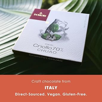 Domori Chuao 70% Dark Chocolate 3 Pack - Italian Chocolate - Bean-to-Bar, Direct Sourced - Gluten-Free, Vegan - Bundle