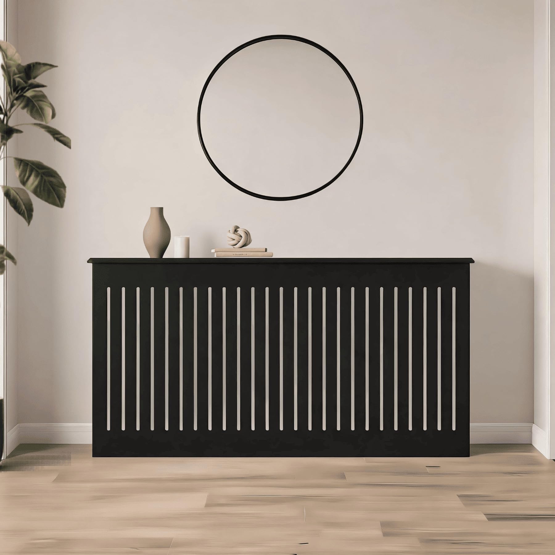 Home Source Loxley XL Ventilated Radiator Cover, Black