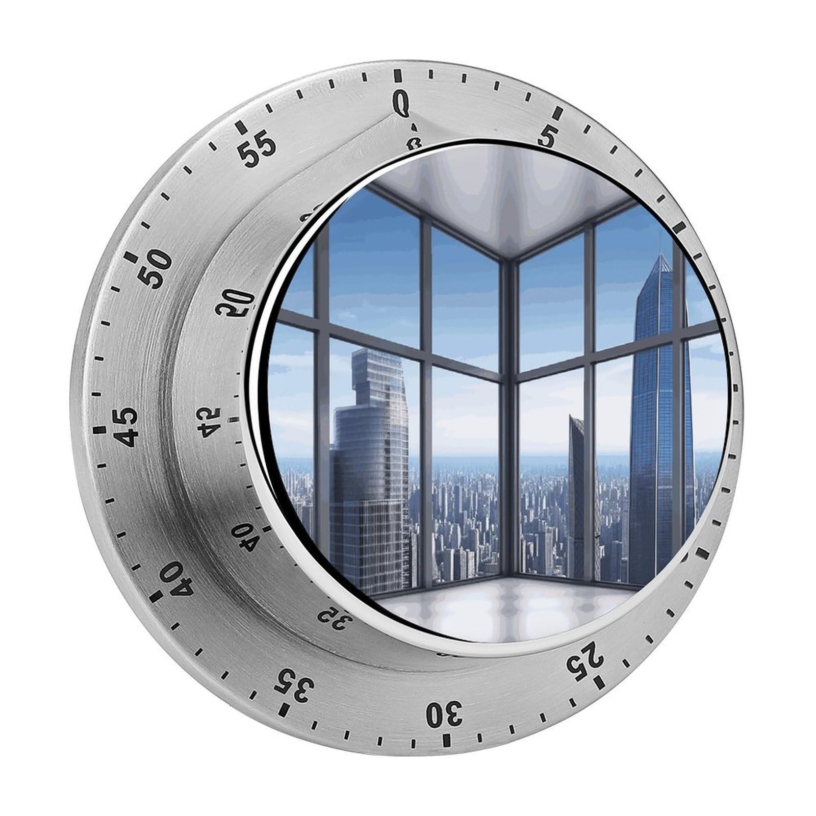 Adfgyerh Style Skyscraper Buildings Timer For Cooking, Kitchen Timer Magnetic No Batteries Required, Mechanical Timer With Loud Alarm, For Fitness Baking Exercise Oven