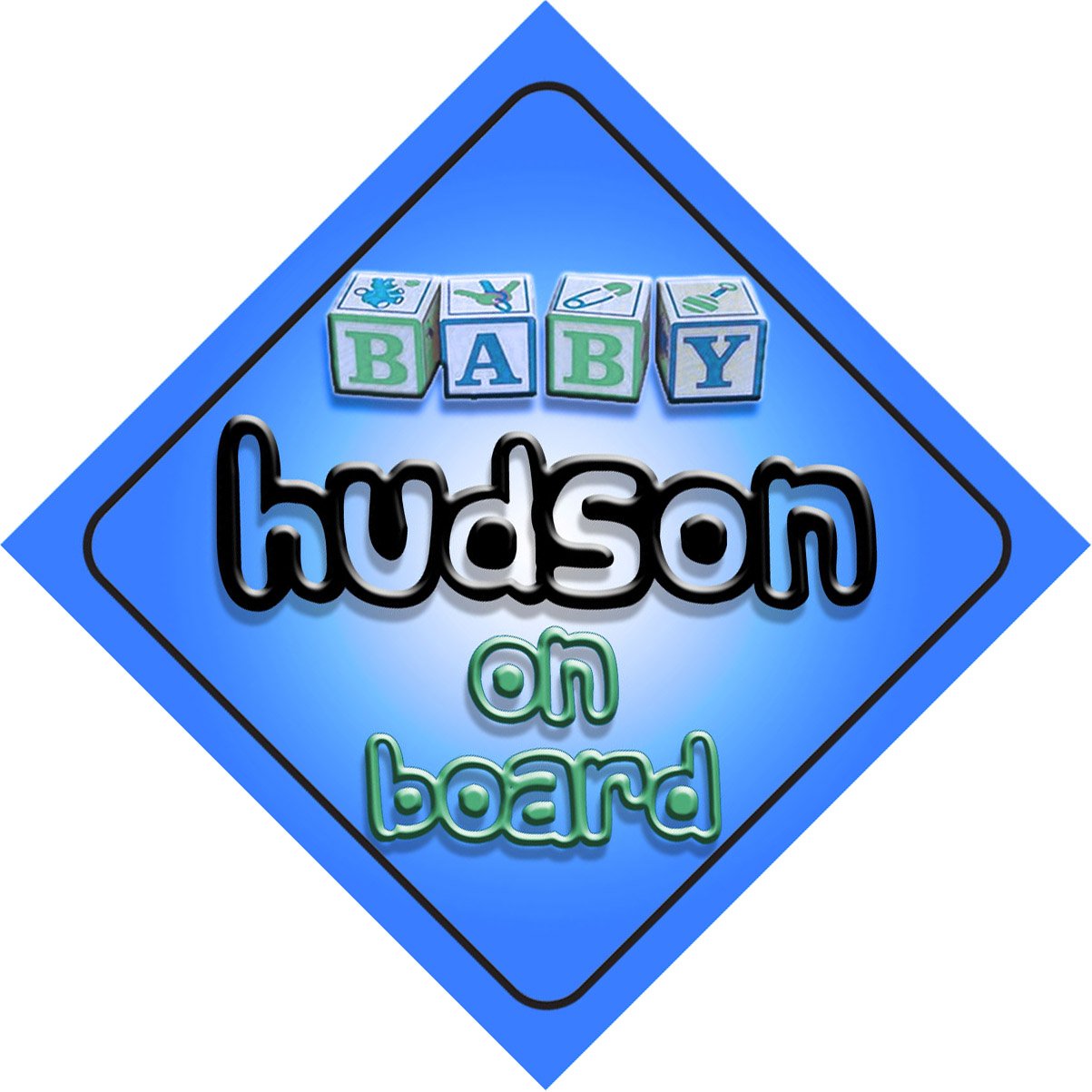 Baby Boy Hudson on board novelty car sign gift/present for