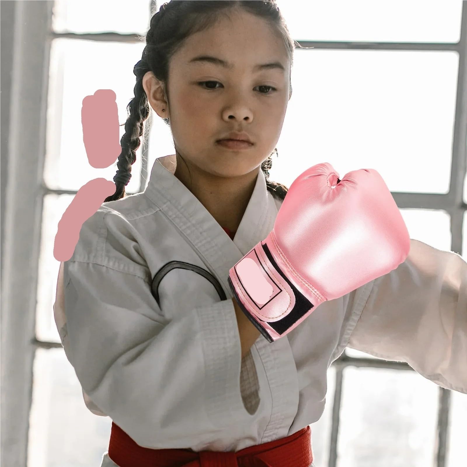 Guantone Da Boxe Guanti da boxe rosa, fornitura for allenamento, sparring, kickboxing, sandbag, guantoni portatili