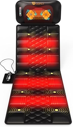 Miniatura 8 de Alfombrilla de masaje, masajeador de cuello desmontable, calefacción por vibración de cuerpo completo, almohadilla de masaje con 10 motores