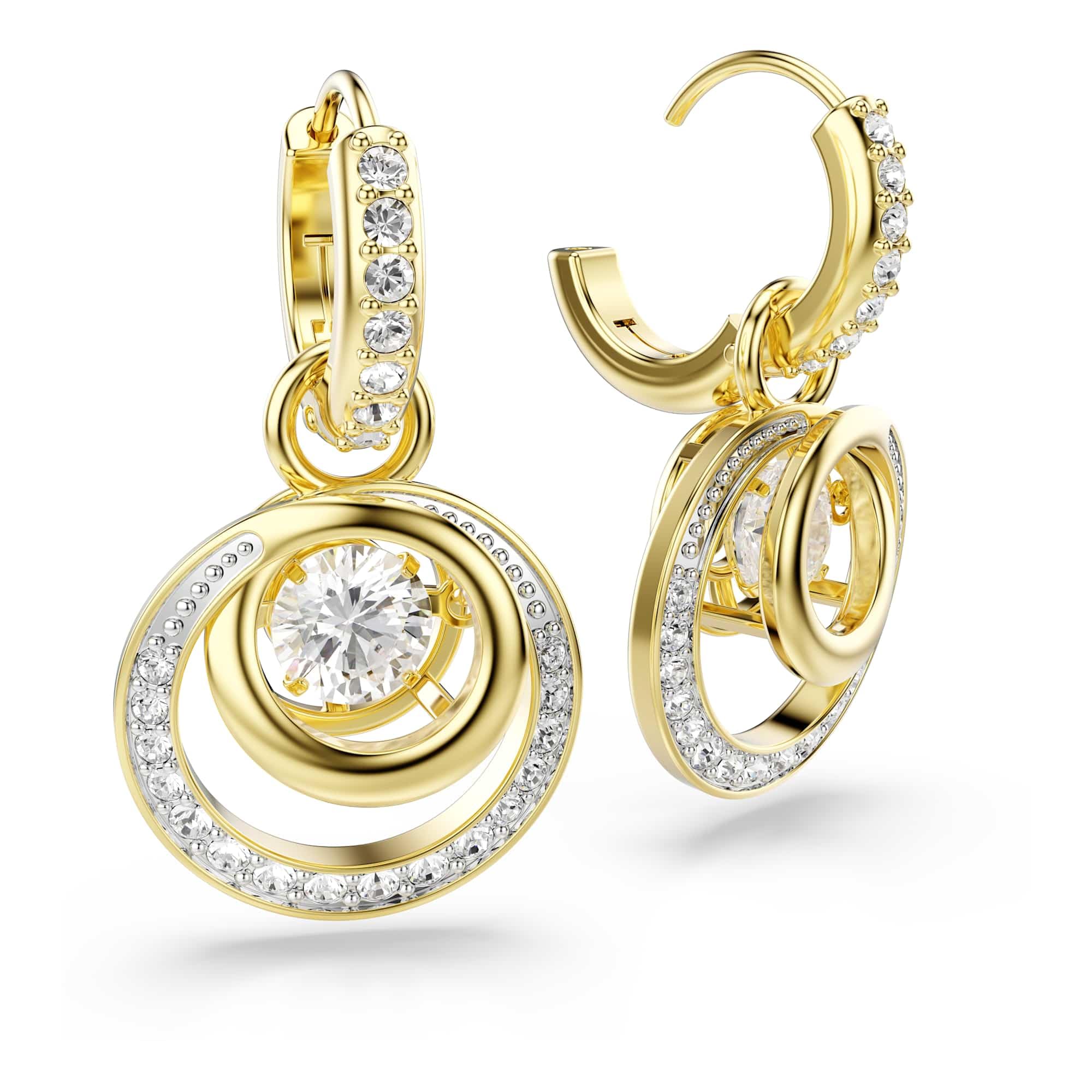 Swarovski Hyperbola Collezione, Taglio rotondo, Bianco, Placcato tonalità oro