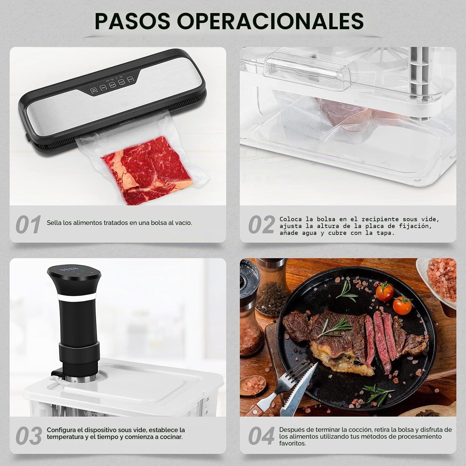 Contenedor de cocción al vacío a baja temperatura con 1 tapa y 1 rejilla, 12 L, recipiente para termoinmersión adecuado para cocinar al vacío de varias marcas