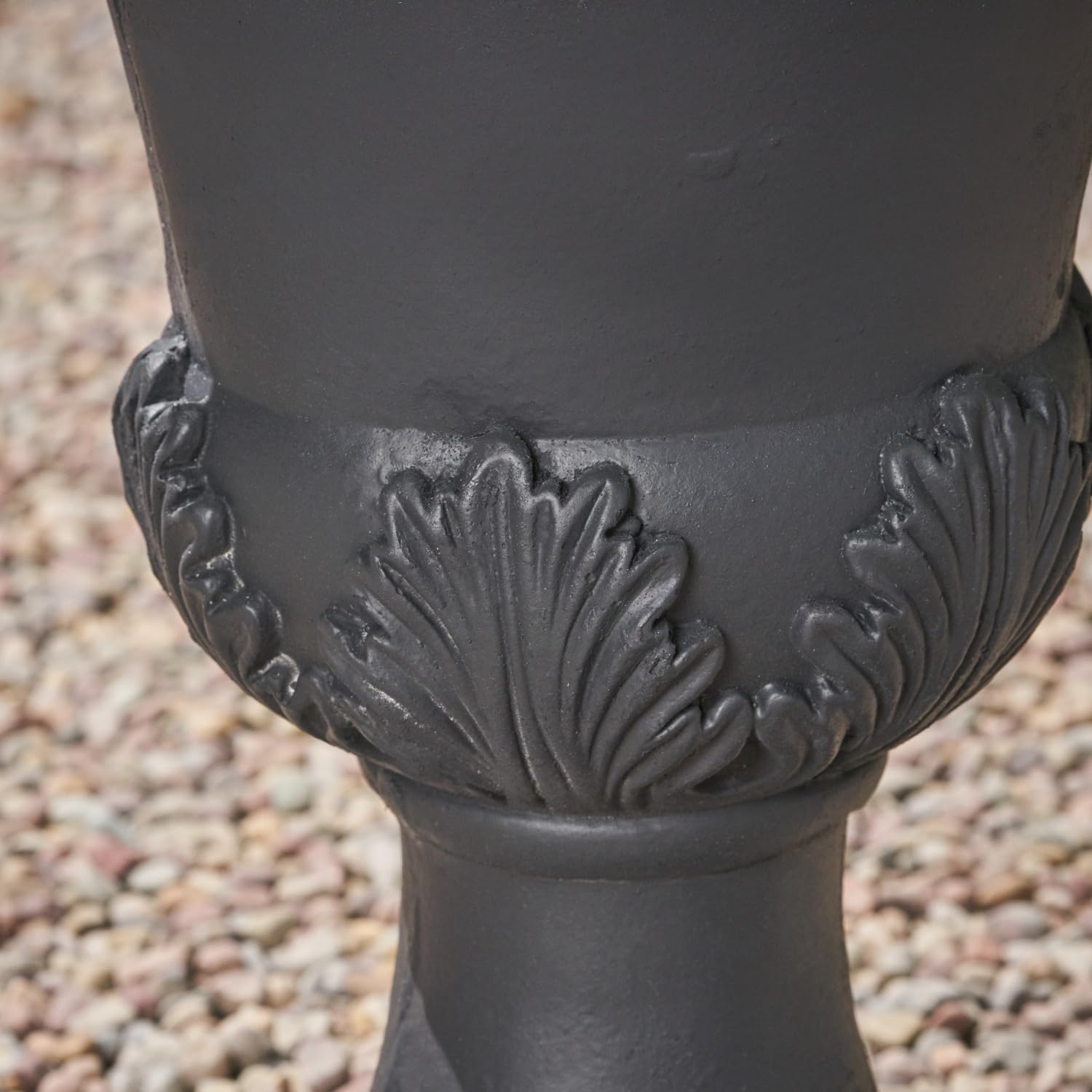Delphine Black Concrete Urn Planter - Modern Square Design for Indoor/Outdoor Use