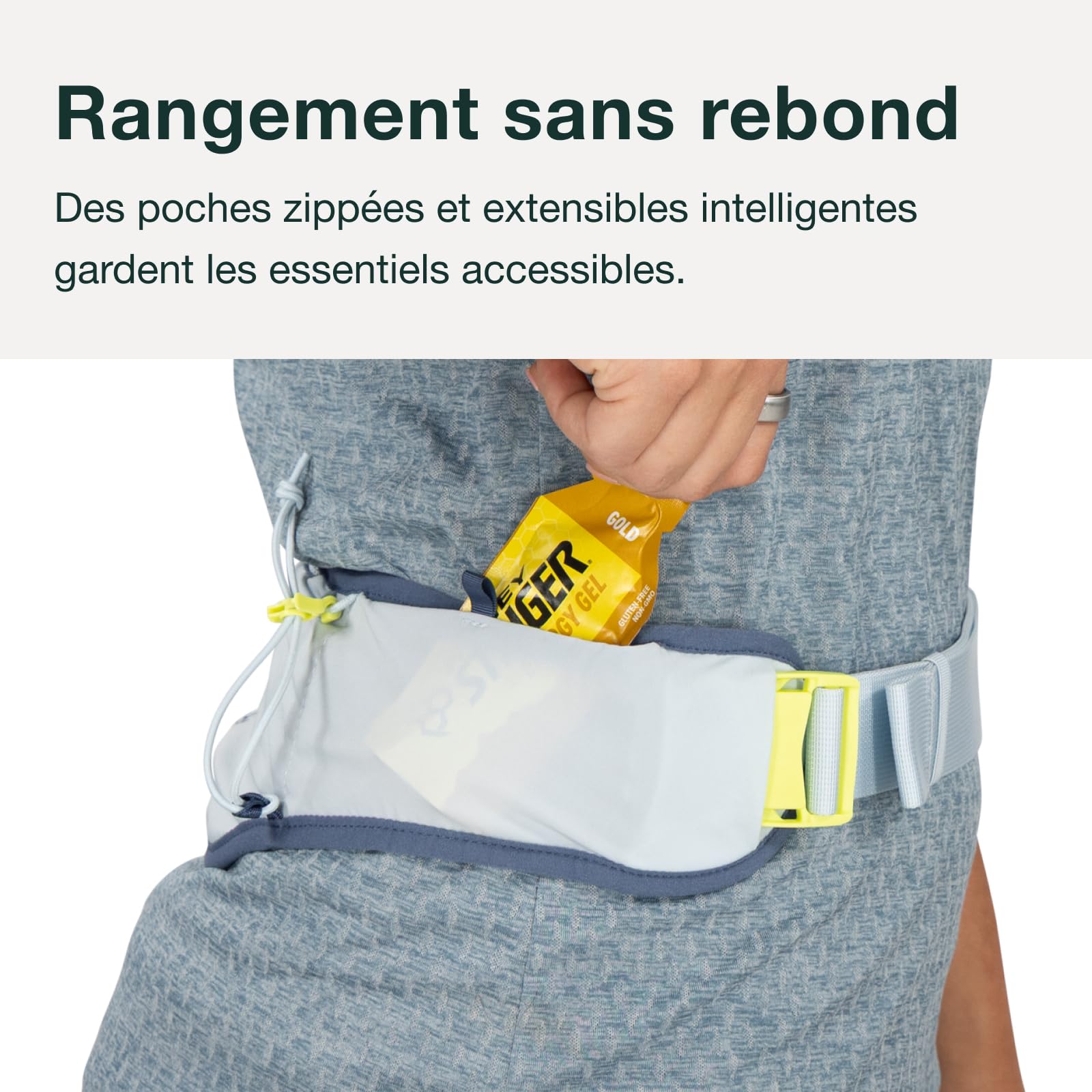 Osprey Duro Dyna LT Sac Banane d'hydratation avec flasques Souples hydrauliques pour la Course à Pied, Doublure Bleu Cascade/Argent