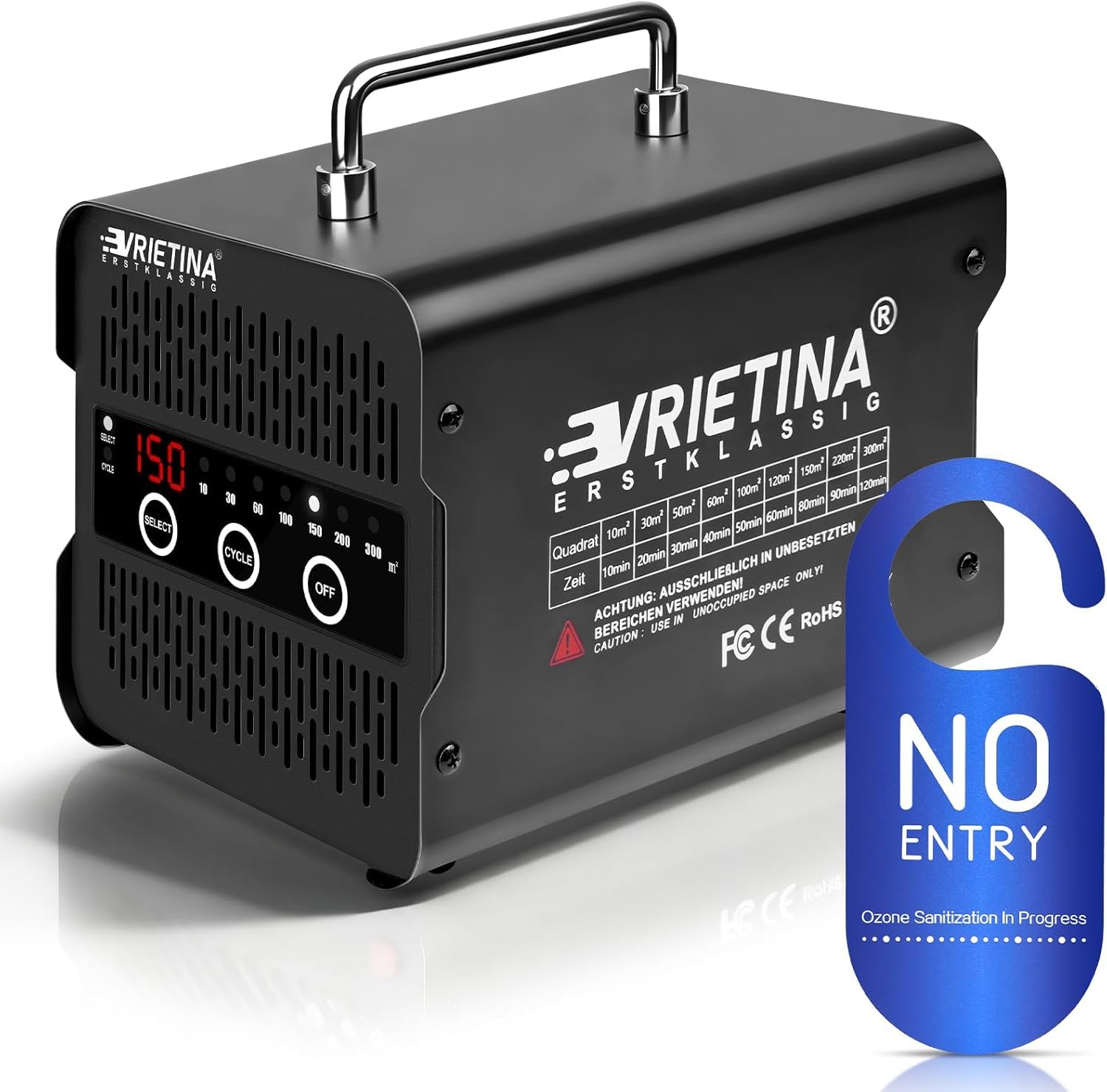Ekran dotykowy O3 generator ozonu 100000 mg/h do samochodu, mieszkania, zwierząt domowych, kuchni | do 300 ㎡, timer 120 min, 35 dB, przemysłowy ozonator, ozonator, oczyszczacz powietrza, neutralizator zapachów