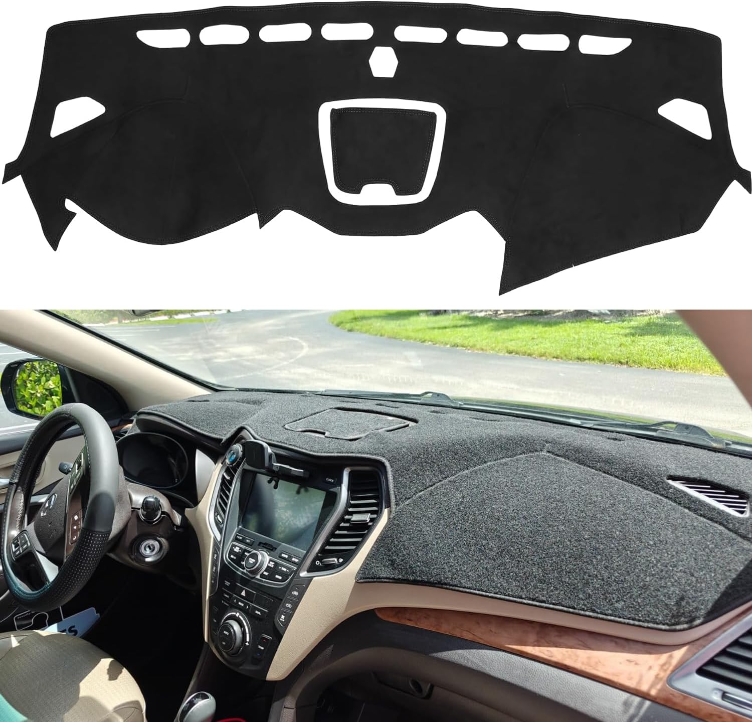 Car Dashboard Cover Dash Mat Dash Pad Carpet Anti-UV For Hyundai Santa Fe Santa Fe Sport IX45 Maxcruz 2013-2016 2017 2018