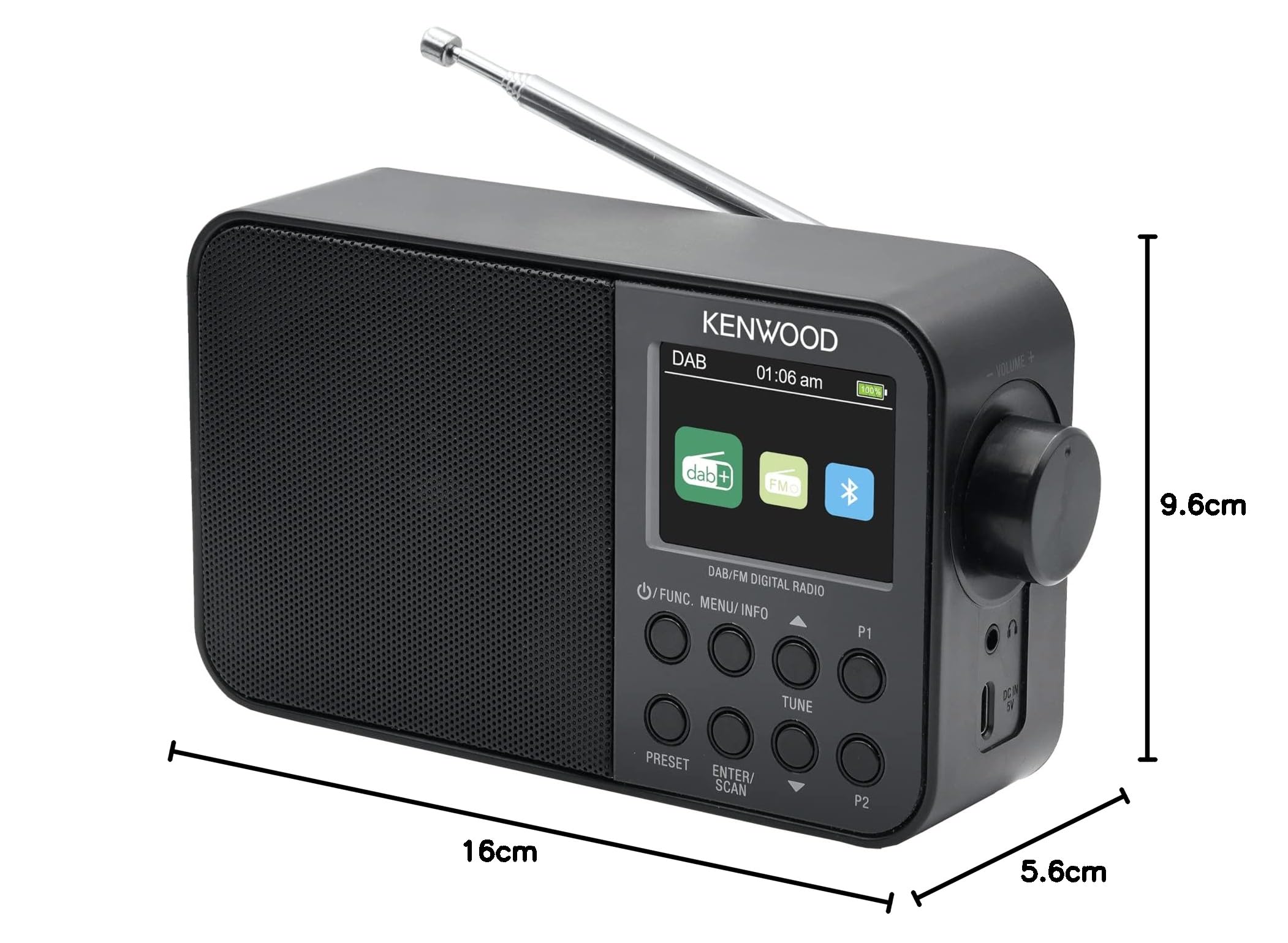 Kenwood Design Radio CR-M30DAB-R Weiß DAB DAB UKW Bluetooth Akku Netzbetrieb - View #2