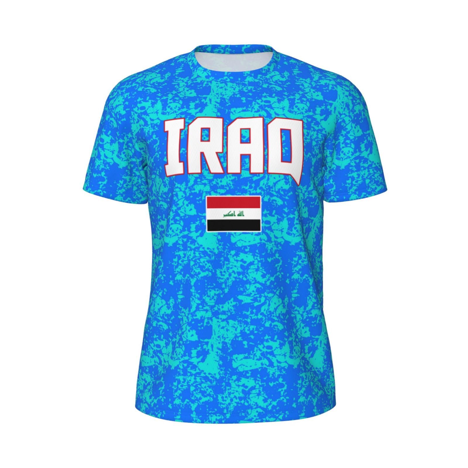 DABOYOZHZH Iraq Flag Cool Iraqans (32) Sports Jersey Mesh T-Shirt 3D Print for Running Cycling Soccer Tennis Fitness Climbing Shirts