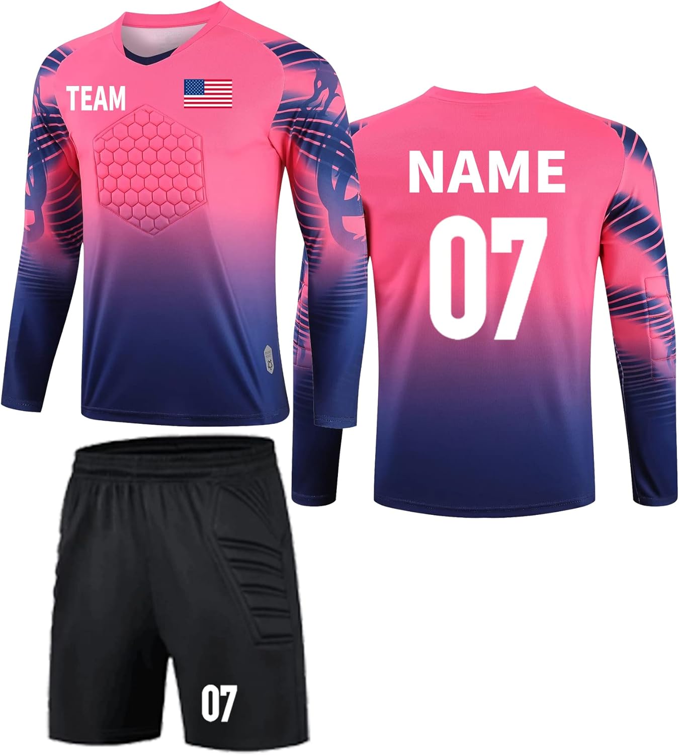 TOMIYO Custom Goalie Jersey Soccer for Adult Kids Goalkeeper Jersey Personalized Long Sleeve Shirt Uniform with Name Team