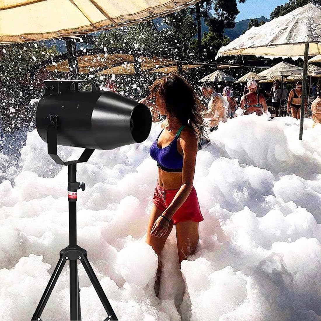 Máquina de espuma de burbujas para fiestas al aire libre | Equipo de DJ de alta potencia para efectos de escenario | Cubre un área de 60㎡, distancia de 6 a 10 m