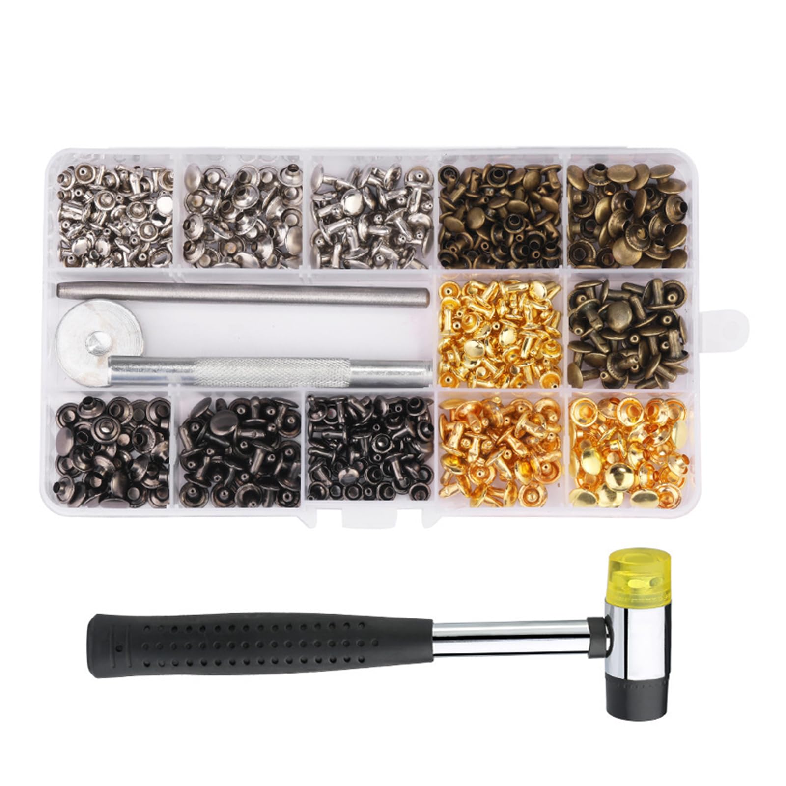 Snap Fastener Kits Press Studs Snap Fasteners Snaps Buttons for Leather Canvas Bags Clothes Fabric Jeans Button Kits Practical Fasteners for Clothes Jackets Jeans