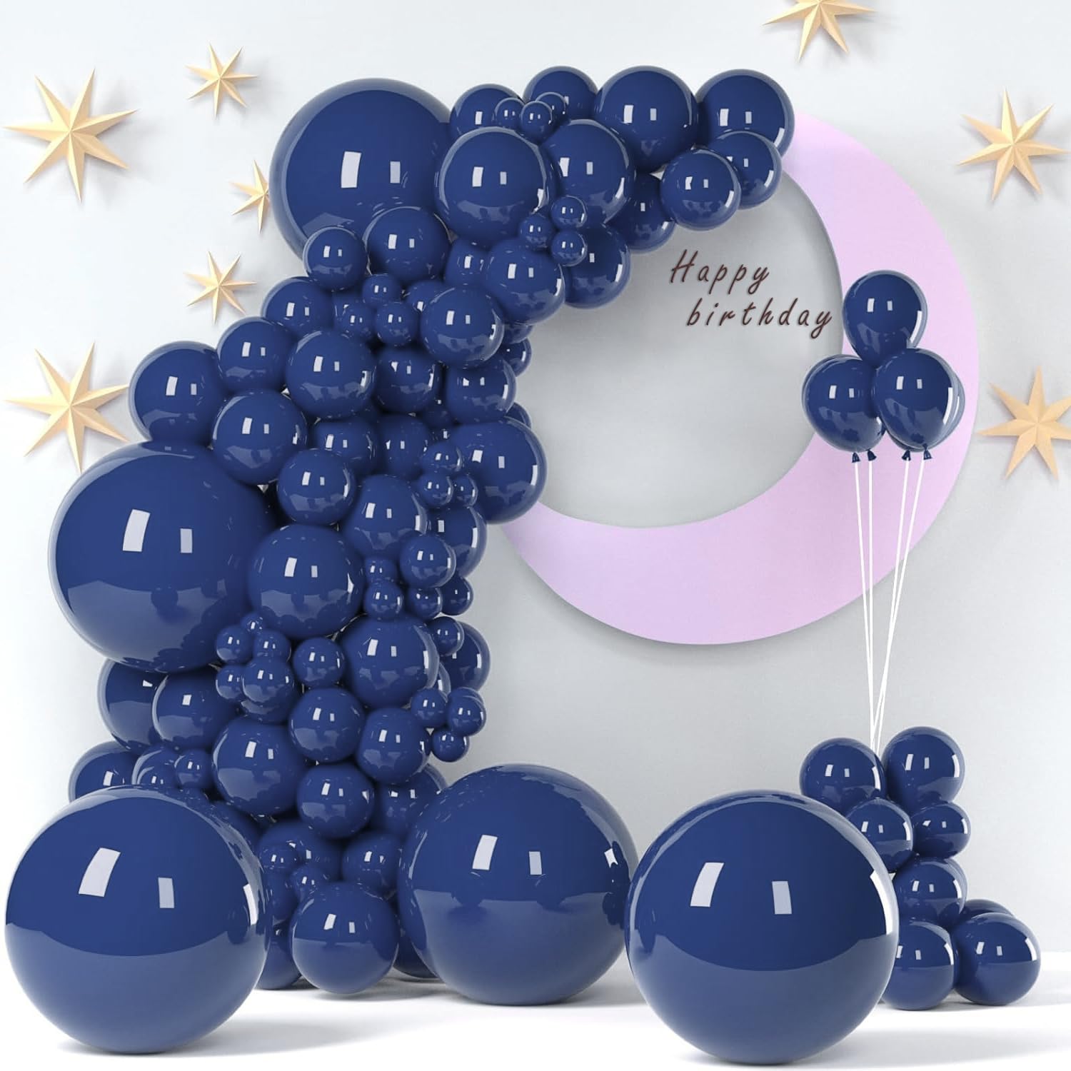 149pcs Royal Blue Balloons 5,10,12,18 inches Royal Blue Foil Balloons with Balloon Glue Points for Thanksgiving Wedding Baby Shower Birthday Party โ image 1