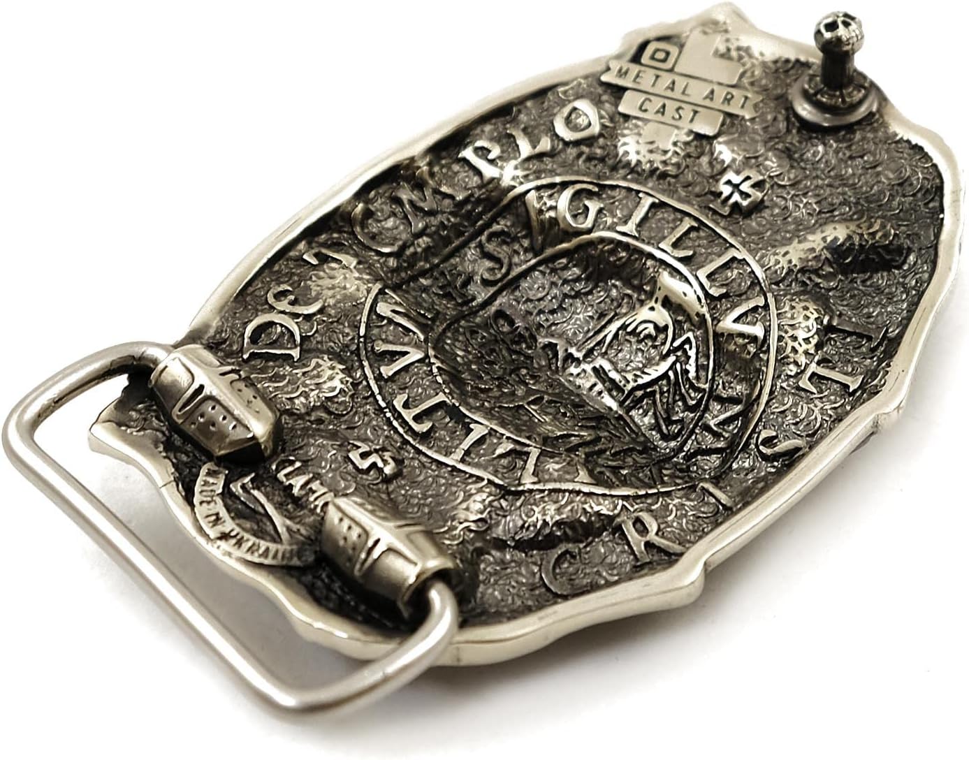German silver belt buckle Templar, Handmade medieval knight order crusader solid Nickel silver belt buckle