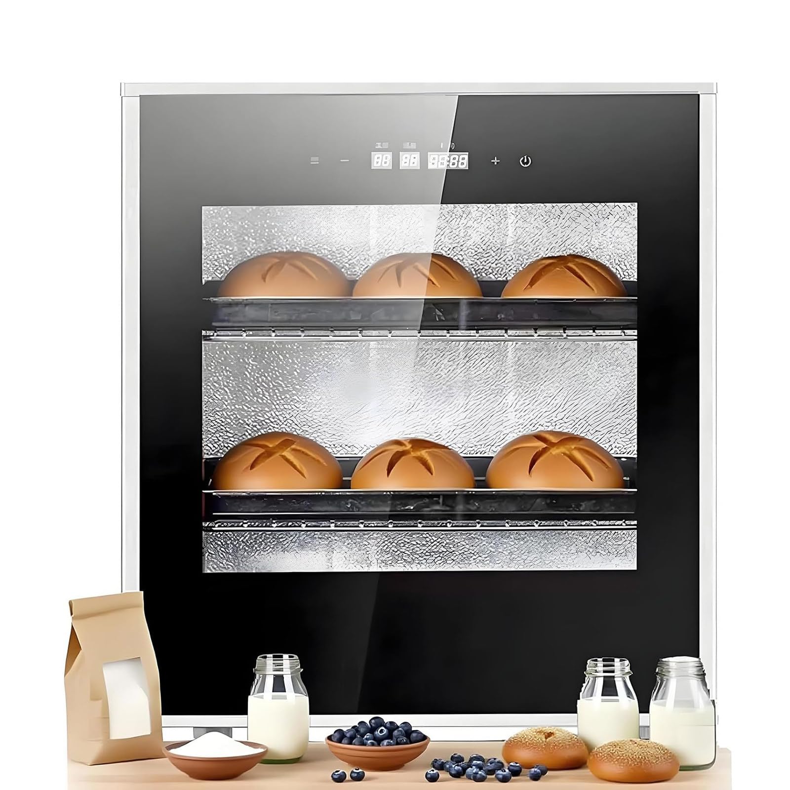 LQQYJSM 40L Electric Bread Proofer Box, Commercial-Grade Dough Proofing Box 20-50℃, Precision Dual-Control Proofing Machine Sourdough Starter Warmer for Bread Pizza Yogurt
