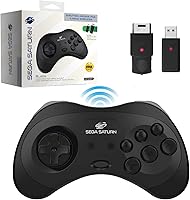Vista 1 de Retro-Bit Official Sega Saturn 2.4 GHz Wireless Controller for Sega Saturn, Sega Genesis Mini, Switch, PS3, PC, Mac - Includes 2 Receivers & Storage