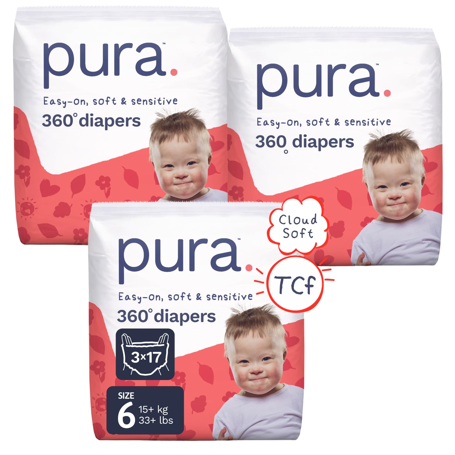 View 1 of Pura 360 Stretch Diaper Pants, Size 6