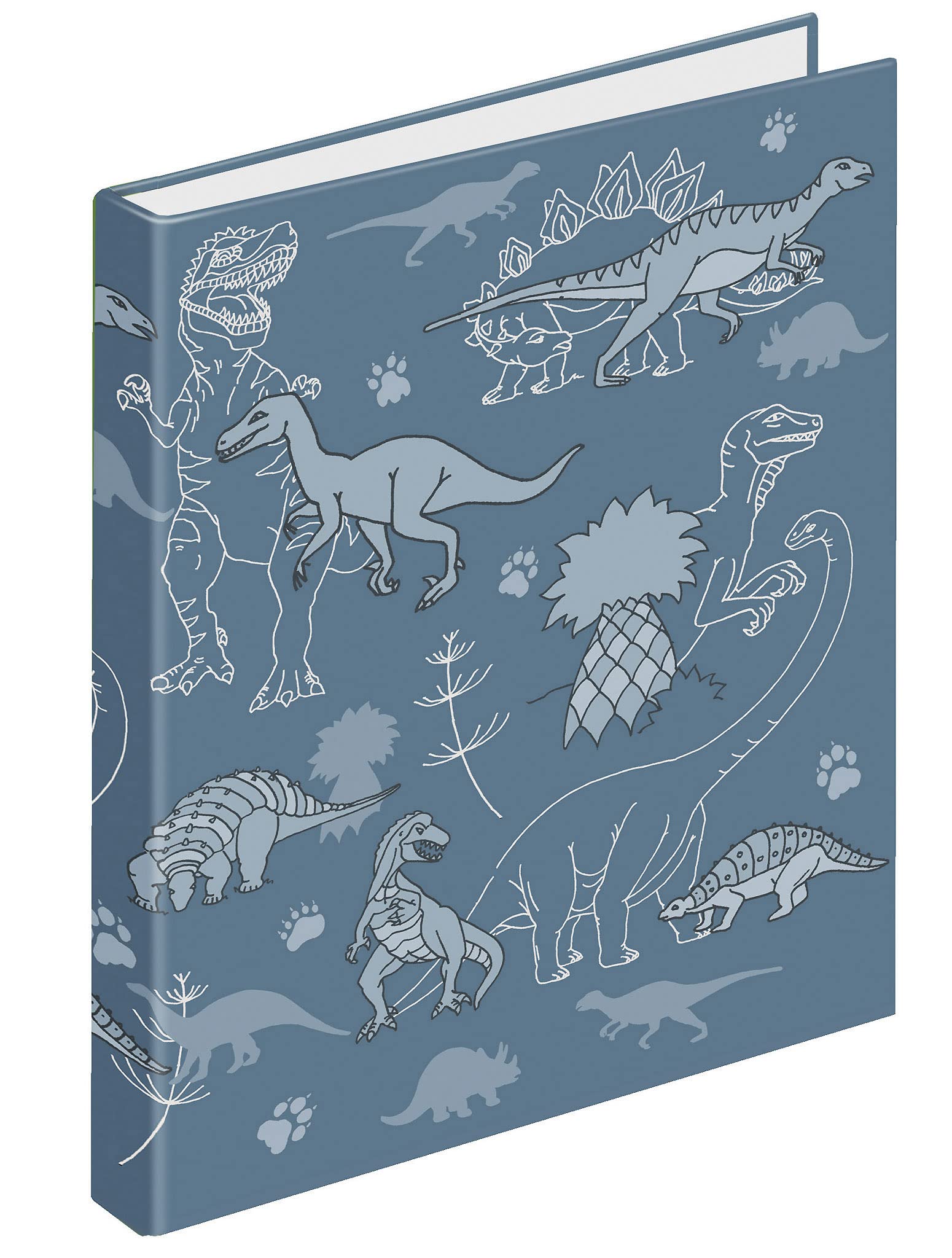VELOFLEX 1151988 Dino, DIN A5, with 2 Ring Mechanisms, Filling Height 15 mm, Cardboard School Binder, Ring Binder