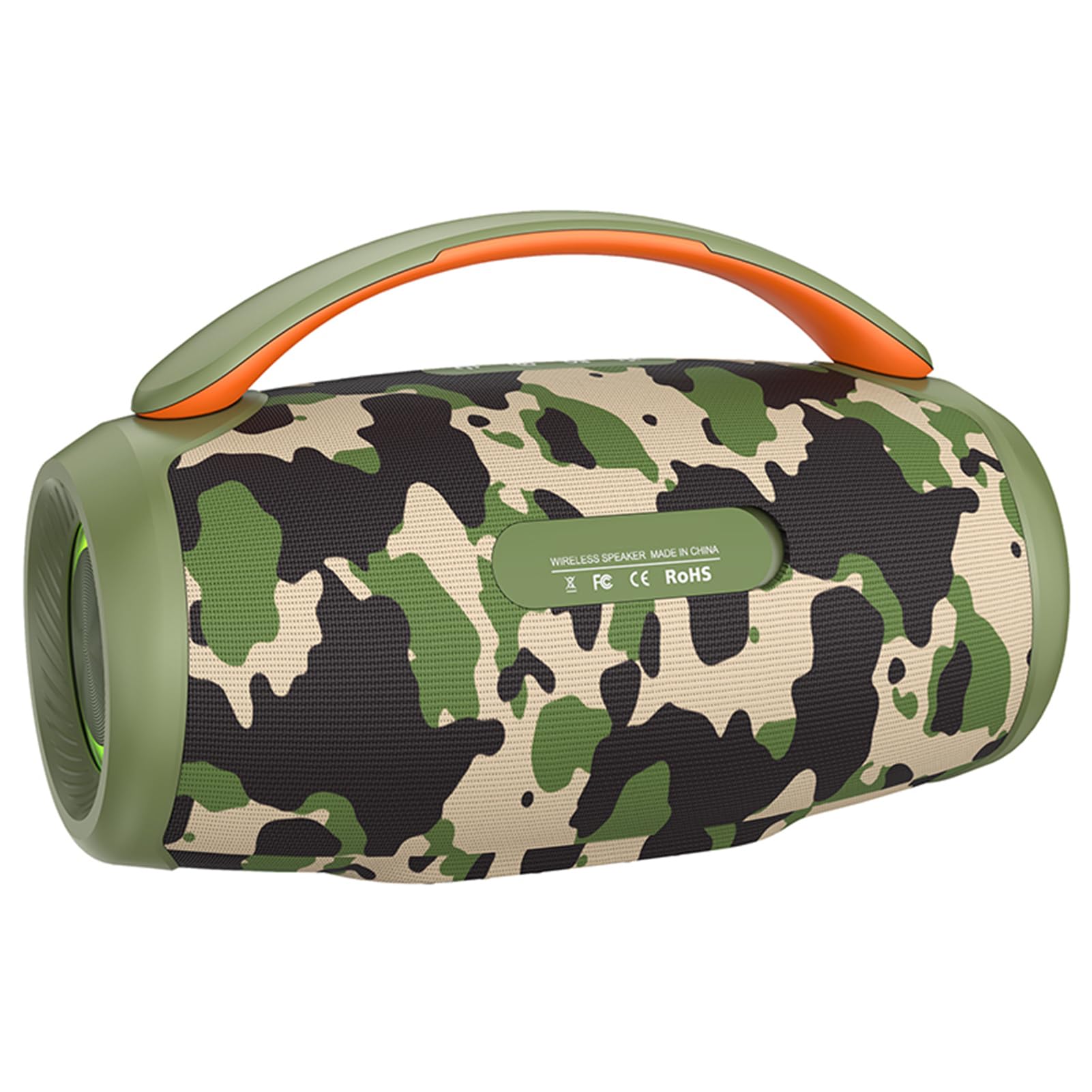 Ausla Altoparlante BT Altoparlante Wireless Portatile 50W con Luci BT 5.3 RGB Batteria da 6000mAh Stereo per Bassi Profondi per Uso Esterno per Feste in Casa (Camuffare)