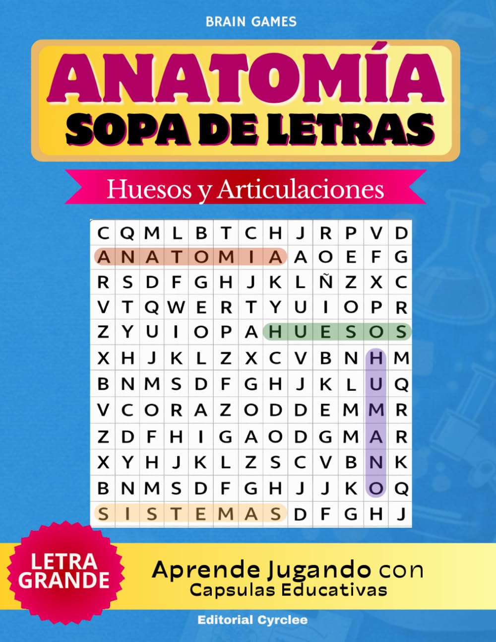 Sopa de Letras anatomica sobre los huesos. sopa de letras para estudiantes, adultos, adolescentes, la abuela. Sopa de letras en español: Huesos y ... y soluciones. sopa de letras in spanish